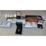 A collection of costume jewellery, some boxed