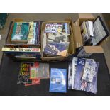 A collection of tea cards, a selection of West Bromwich Albion books, DVD's and other assorted books