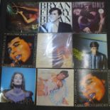 Bryan Ferry and Roxy Music LP records in carry case