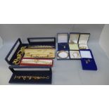 A collection of costume jewellery, boxed