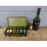 One bottle of Cockburn's Special Reserve Port, six William Grant's miniature collection whiskies and