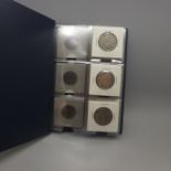 Coins: a complete date set of Elizabeth II florins 1953-1967, also a set of six bronze farthings,