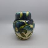 A Moorcroft Mistletoe Ginger Jar, designed by Anji Davenport, (only available December 2001) 11.5cm