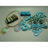 Turquoise coloured jewellery