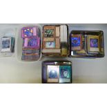 A box of Yu-Gi-Oh trading cards