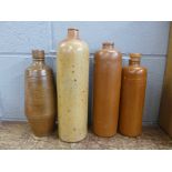 Three salt glaze vases and a vase