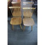 A set of four beech kitchen chairs