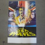 A 1980 film poster, The Sea Wolves, Roger Moore, Gregory Peck, David Niven