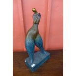 A Surrealist style bronze figure of a lady