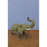 Manner of Franz Bergman, painted bronze figure of an elephant