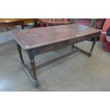 A 17th Century oak single drawer refectory table