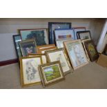 A large quantity of assorted prints, paintings, etc.
