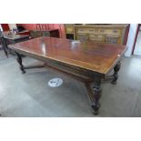 A 17th Century style oak extending refectory table, 75cms h, 228cms l (348cms l extended), 106cms w
