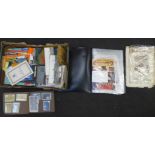 A collection of ephemera including a book of Celebrity autographs, booklets, postcards and railway