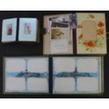 A Japanese photograph album set with mother of pearl, a/f and two carte de visite albums, one with