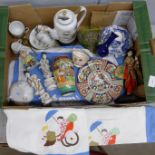 A collection of Oriental china, glass and linen **PLEASE NOTE THIS LOT IS NOT ELIGIBLE FOR POSTING