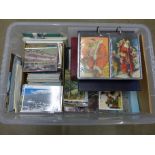 A box of modern postcards including three albums **PLEASE NOTE THIS LOT IS NOT ELIGIBLE FOR