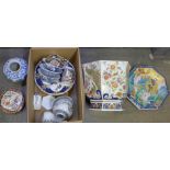 A collection of oriental style china and a large planter **PLEASE NOTE THIS LOT IS NOT ELIGIBLE