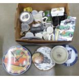 Motoring related items including plates, mugs and a wall clock **PLEASE NOTE THIS LOT IS NOT