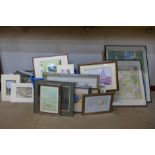 A large quantity of prints, watercolours, etchings, etc.