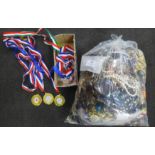 Costume jewellery and running medals