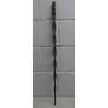 A carved snake walking stick