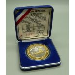 A Pearl Harbour silver commemorative medallion, boxed