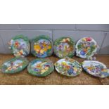 A collection of Bradford Exchange Winnie the Pooh collectors plates with certificates