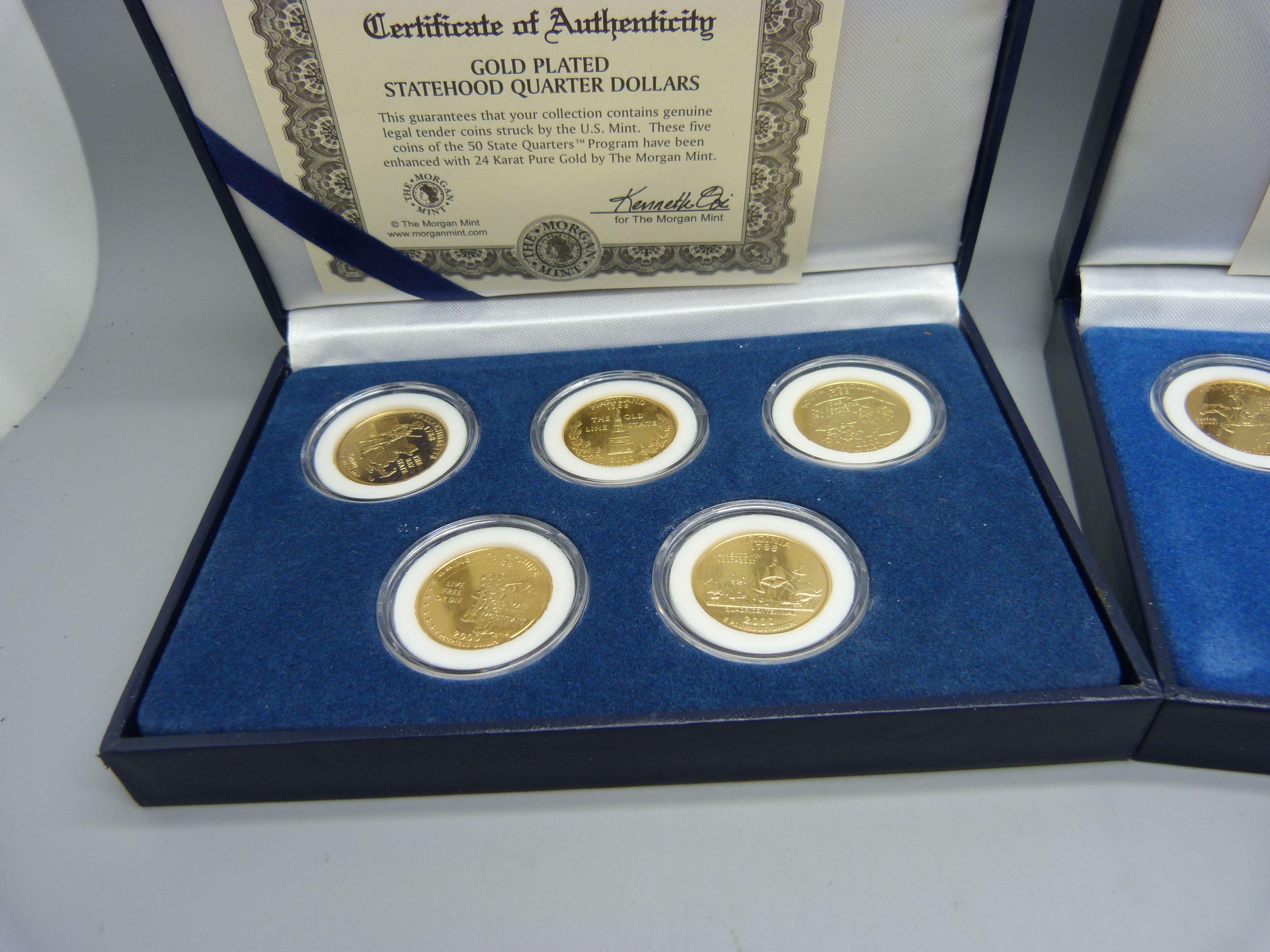 2 x 5 Statehood Quarter Dollars coin sets, cased - Image 2 of 3