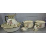 A matching Victorian wash stand set, a/f