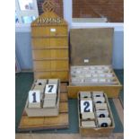 Removed from a recently closed church, two wooden hymn boards with letters and number inserts