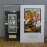 Two framed and mounted Kenneth More autograph displays