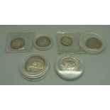 Six silver coins