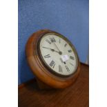 A Victorian mahogany circular wall clock