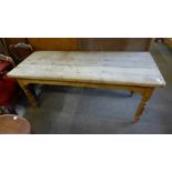 A Victorian pine kitchen table