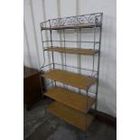 A metal and rattan wall unit