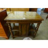 An oak barleytwist side table