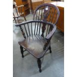 A 19th Century yew wood and elm Windsor chair