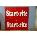 A pair of Start-Rite perspex signs