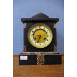 A 19th Century German Junghans slate and marble mantel clock