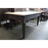 A Victorian pine kitchen table