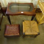 A George IV mahogany bidet stand and two stools