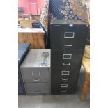 Two steel filing cabinets