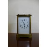 A 19th Century French brass repeater carriage clock