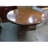 A Victorian mahogany tilt-top circular centre table