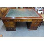 A George III mahogany partners library desk