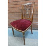 An Edward VII Waring & Gillow painted satinwood side chair