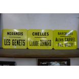 Three enamelled French signs