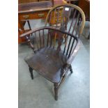 A 19th Century yew wood and elm Windsor chair