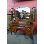 An Edward VII inlaid mahogany dressing table